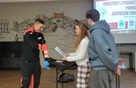 Zdjęcie dla aktualności: Warsztaty pierwszej pomocy w ramach akcji „Bezpieczne Ferie”.